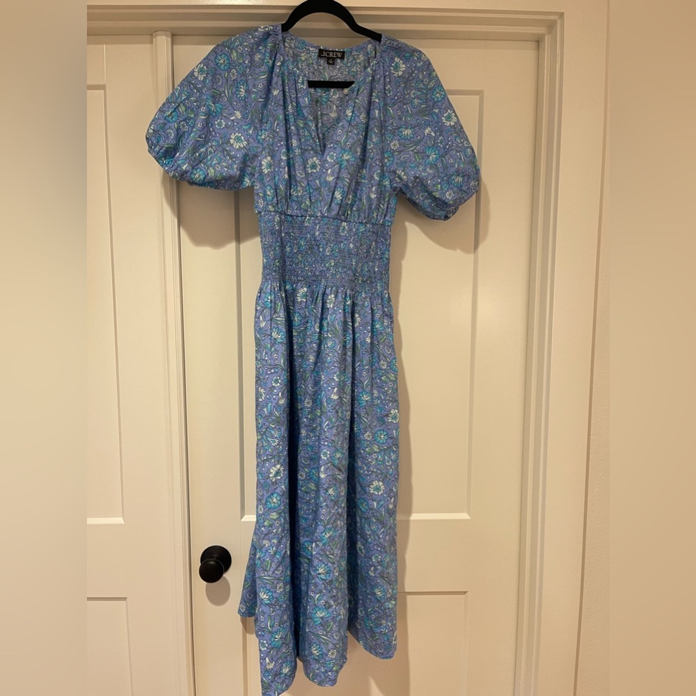 J.Crew Provence smocked-waist midi dress | NWOT | Size XS